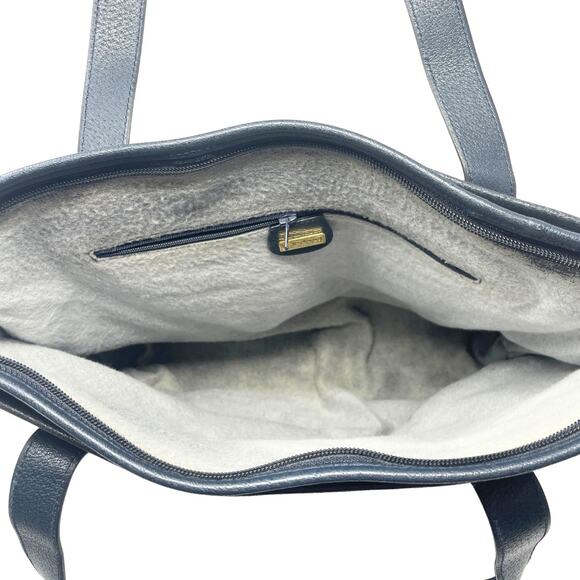 Gucci Bag Shoulder Tote Purse GG Guccissima Monogram Black Grey Leather Canvas - Picture 10 of 11